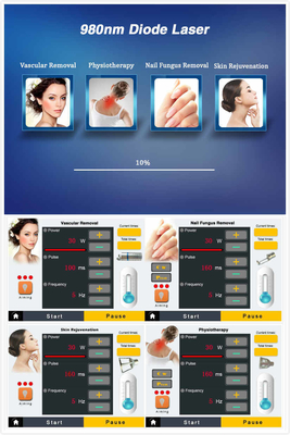 سالن زیبایی دستگاه لیزر دیود 980nm برای تسکین درد / درمان عروقی