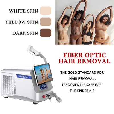 دستگاه 808nm Fiber Laser Hair Removal Machine 14*14mm 7*7mm اندازه نقطه