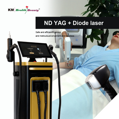 دستگاه دیود لیزری 2 در 1 لغو خالکوبی قابل حمل و ثابت 810nm 808nm Q-Switched ND Yag Diode Laser 810nm